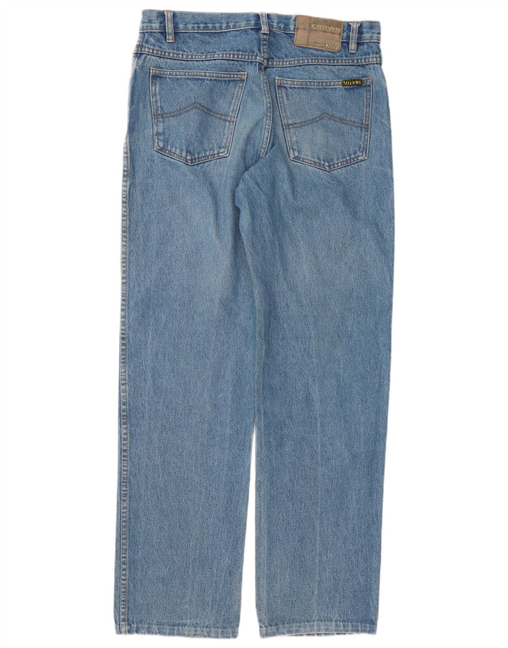 CROWN Straight Jeans til mænd IT 48 Medium W32 L31 Blå Bomuld
