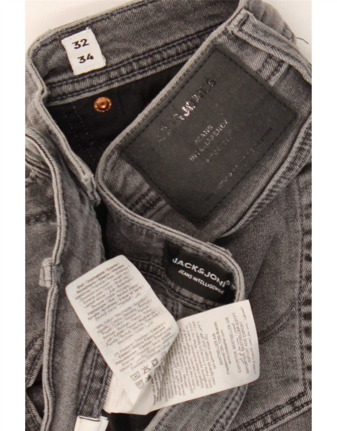 Jack & Jones Herre Skinny Jeans W32 L31 Grå Bomuld