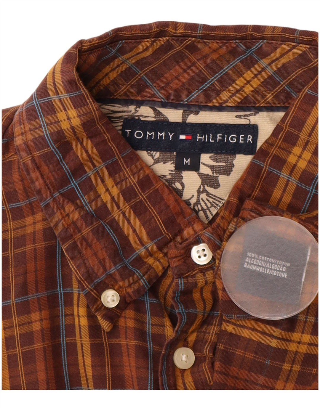 Tommy Hilfiger Herre Flanelskjorte Medium Brun Ternet Bomuld