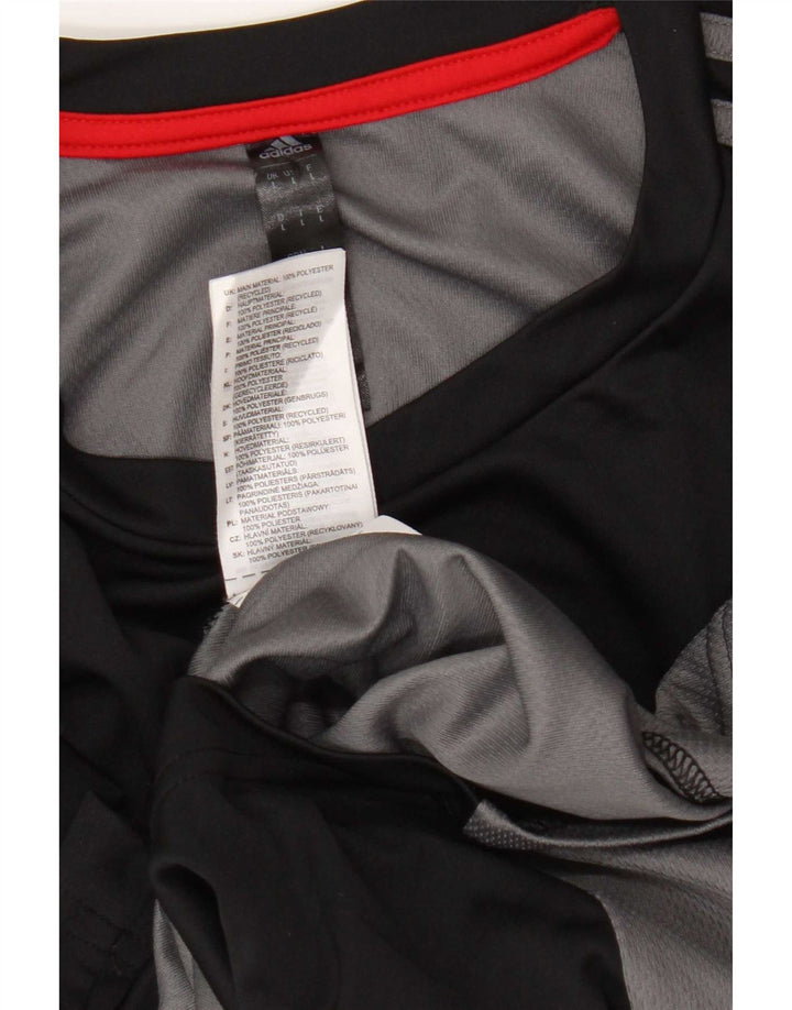 Adidas Herre T-Shirt Top Stor Sort Colourblock Polyester