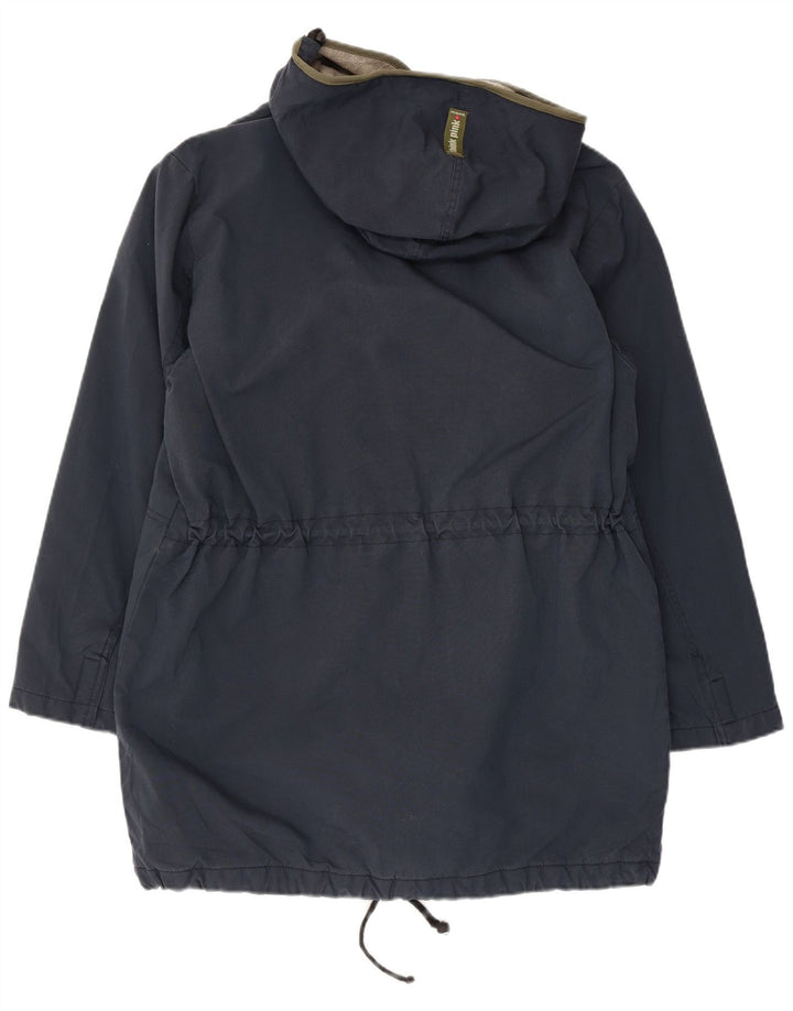 Tænk Pink Dame Hooded Parka Jacket UK 14 Medium Navy Blue Bomuld