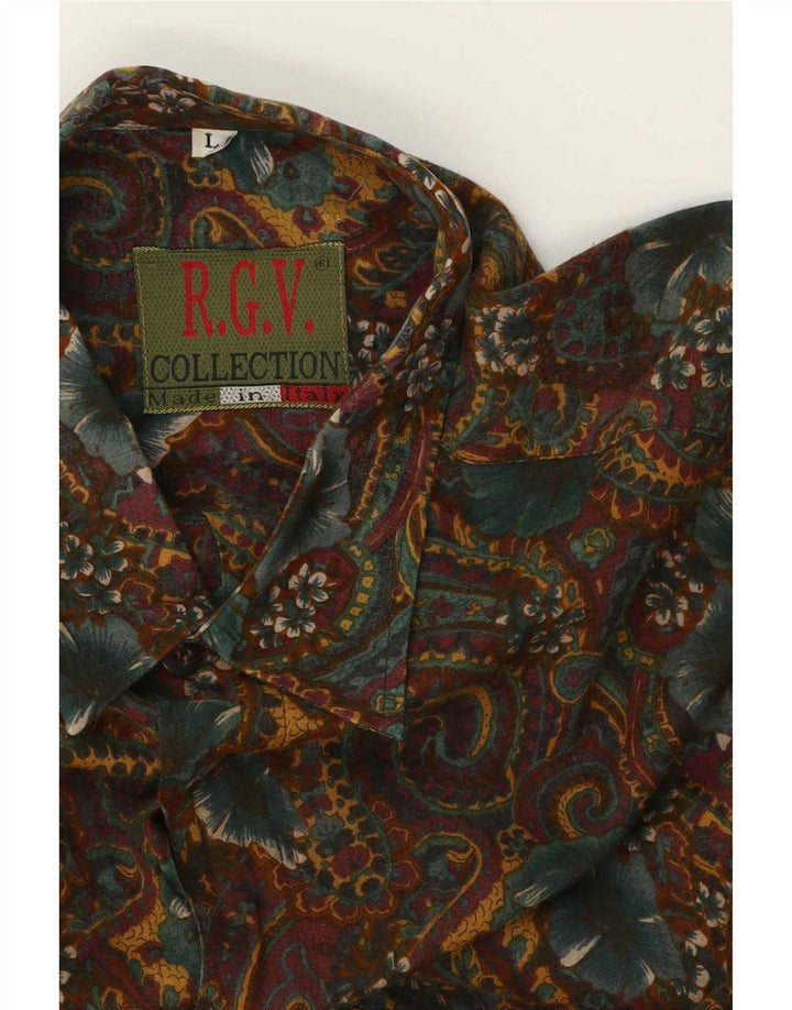 Vintage herreskjorte stor kaki Paisley