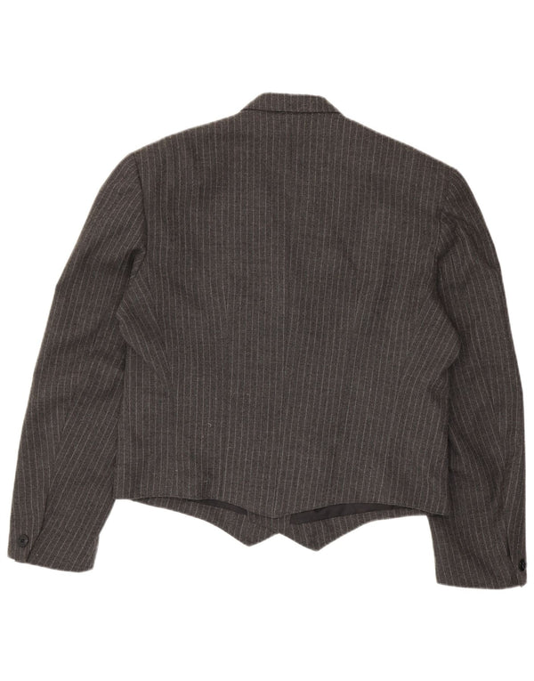 Vintage herre dobbeltradet blazerjakke IT 50 stor grå nålestribe