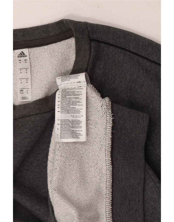 Adidas Herre Regular Fit Sweatshirt Jumper Medium Grey Flecked Bomuld