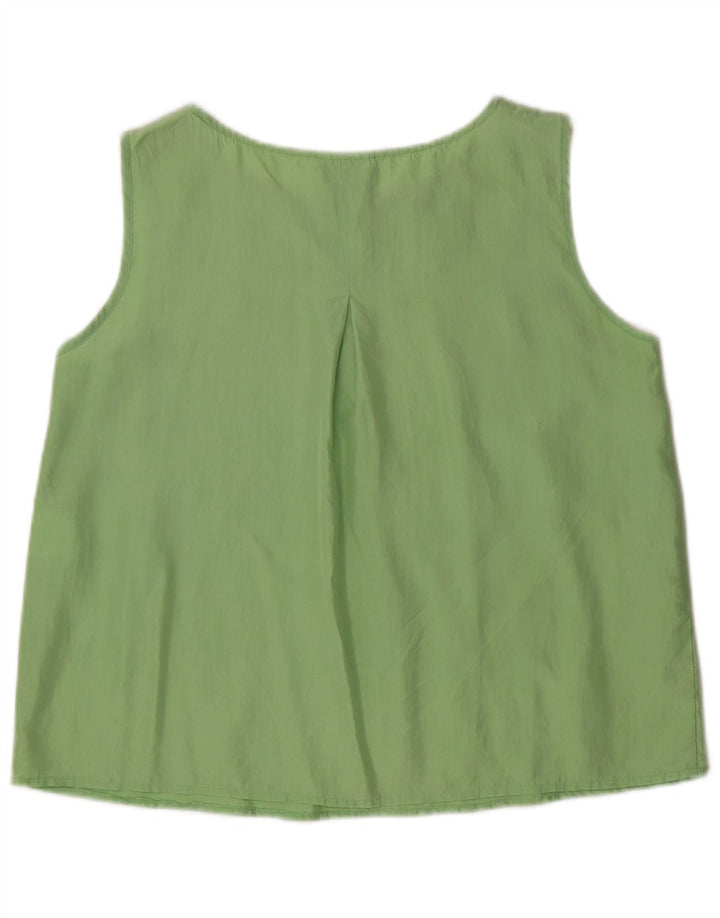 Lazzari Dame ærmeløs bluse Top IT 44 Medium Green Silke