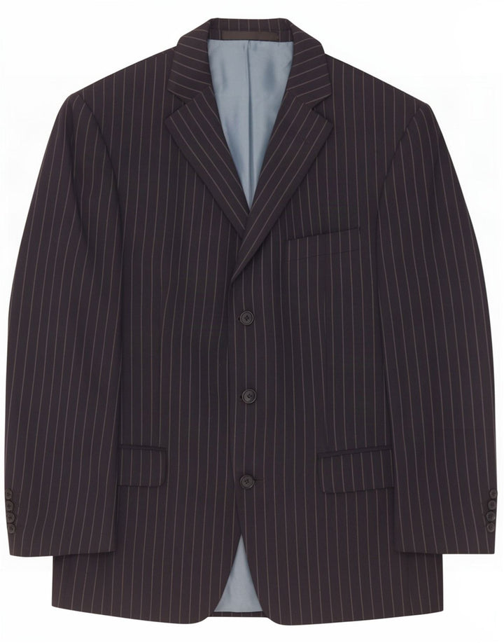 Marks & Spencer Herre Blazer Jacket UK 40 Medium Navy Blue Pinstripe