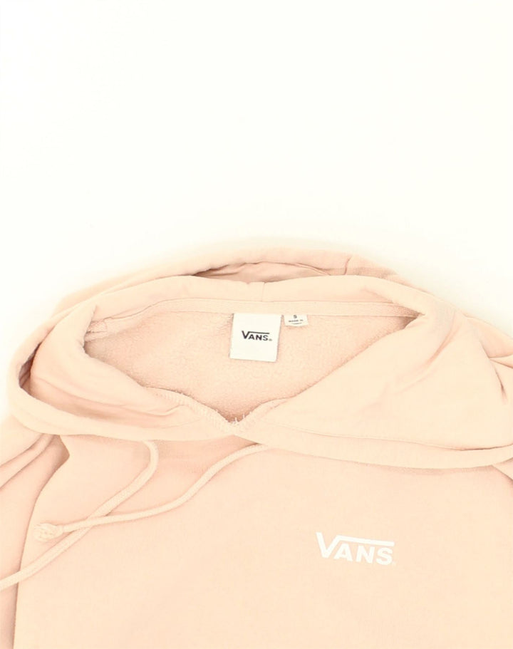 VANS Womens Crop Hoodie Jumper UK 10 Small Beige Cotton | Vintage Vans | Thrift | Second-Hand Vans | Used Clothing | Messina Hembry 