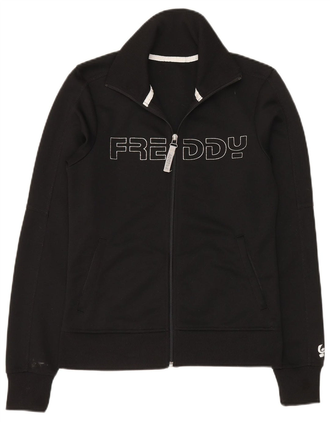 Freddy Womens Grafisk træningsdragt Top Jacket UK 10 Small Black Polyester