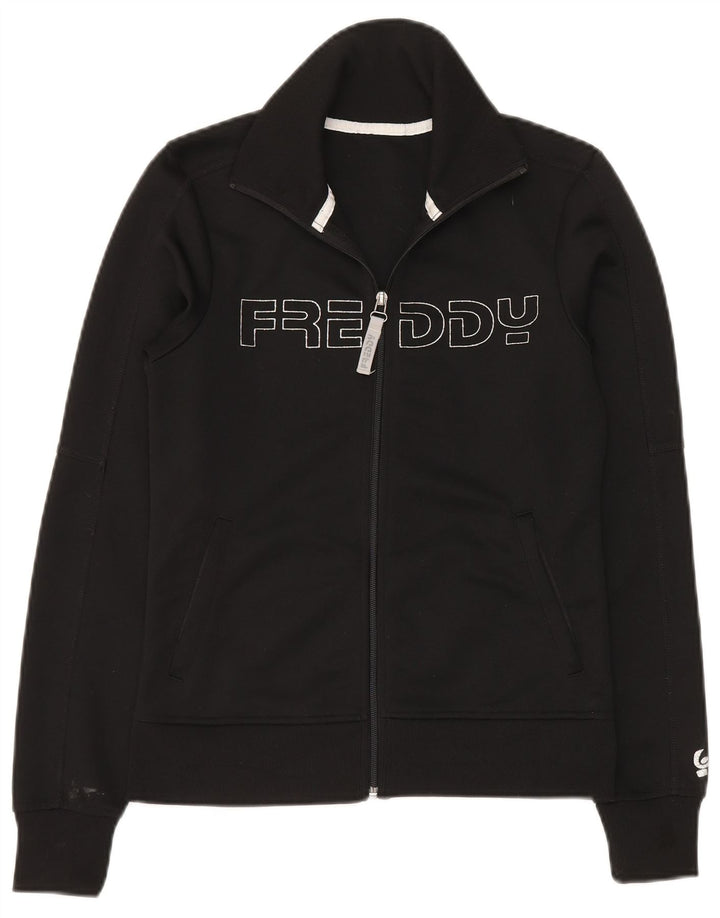 Freddy Womens Grafisk træningsdragt Top Jacket UK 10 Small Black Polyester