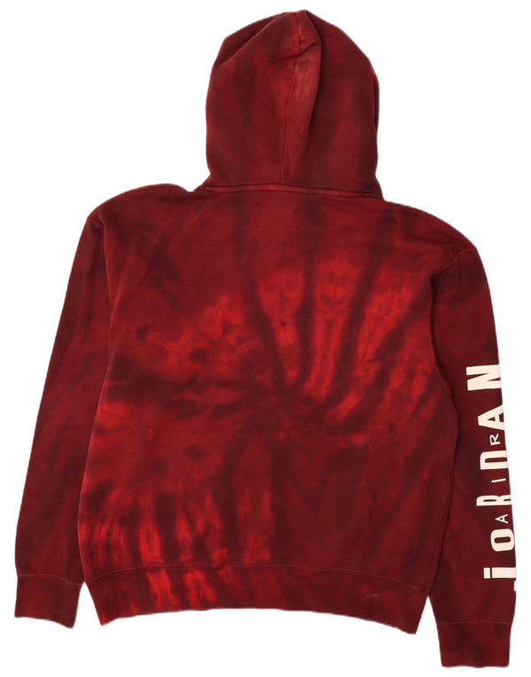 JORDAN Herre Grafisk Standard Fit Hættetrøje Jumper Large Burgundy Tie Dye