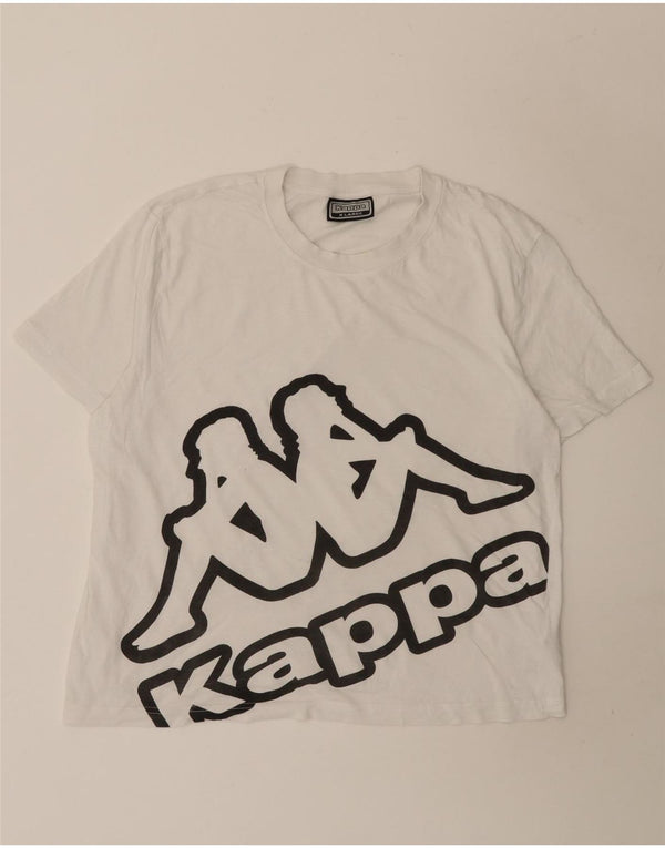 Kappa Womens Graphic T-Shirt Top UK 18 XL White Cotton