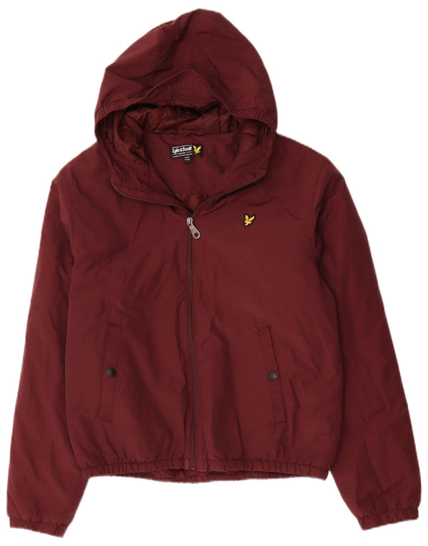 Lyle & Scott Boys Hooded Bomber Jacket 14-15 år Bourgogne bomuld