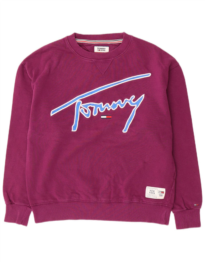 Tommy Hilfiger Herre Grafisk Sweatshirt Jumper Lille Lilla Bomuld
