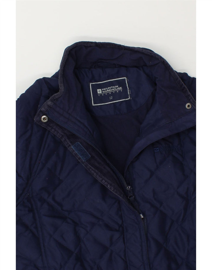 MOUNTAIN WAREHOUSE Womens Quilted Jacket UK 12 medium  Navy Blue Polyester Vintage Mountain Warehouse and Second-Hand Mountain Warehouse from Messina Hembry 