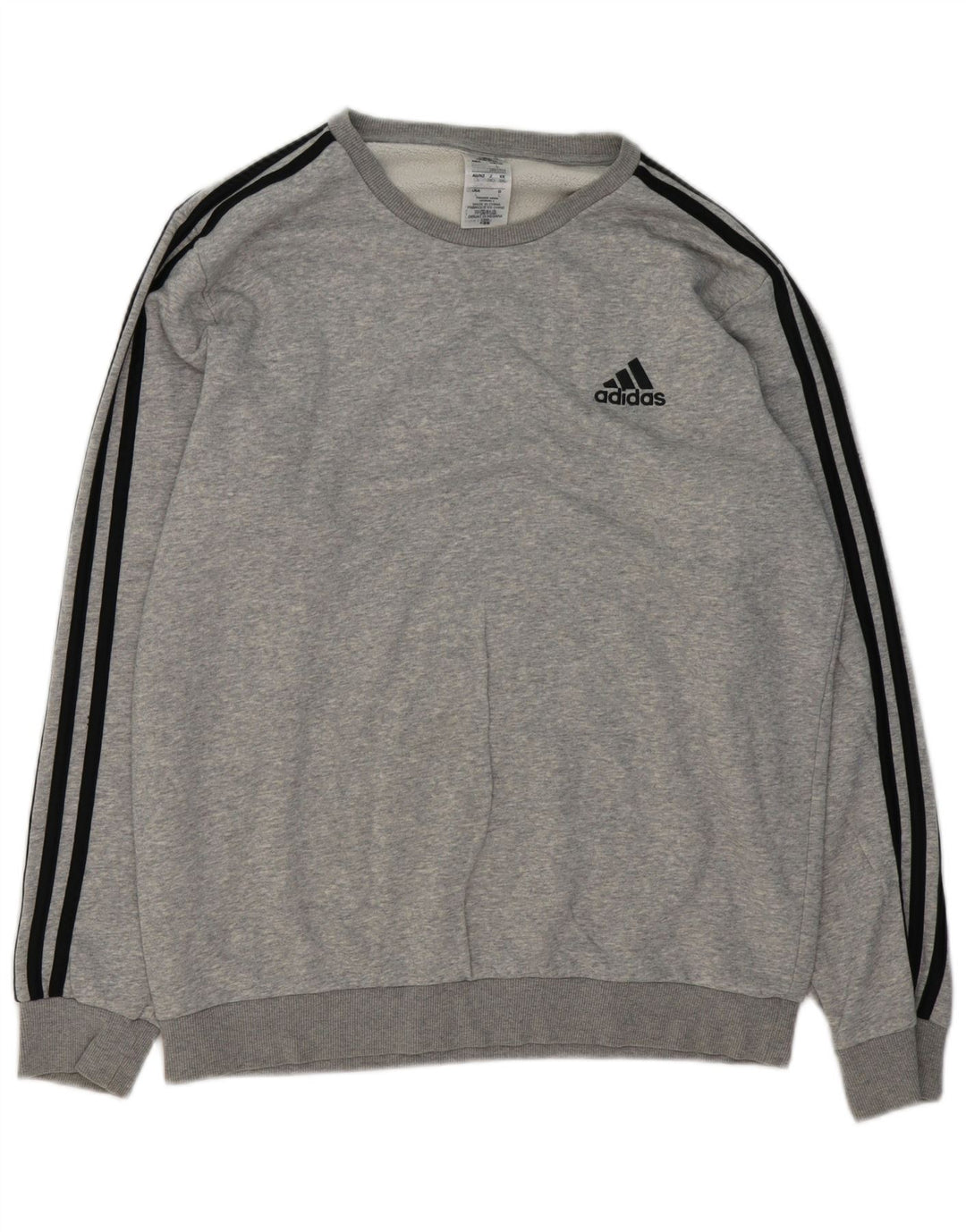 Adidas Sweatshirt-trøje til mænd, stor grå flækket bomuld
