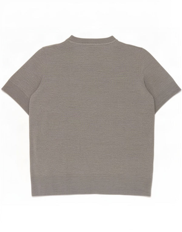 Marks & Spencer Dame Crop Crew Neck Jumper Sweater UK 8 Small Grey
