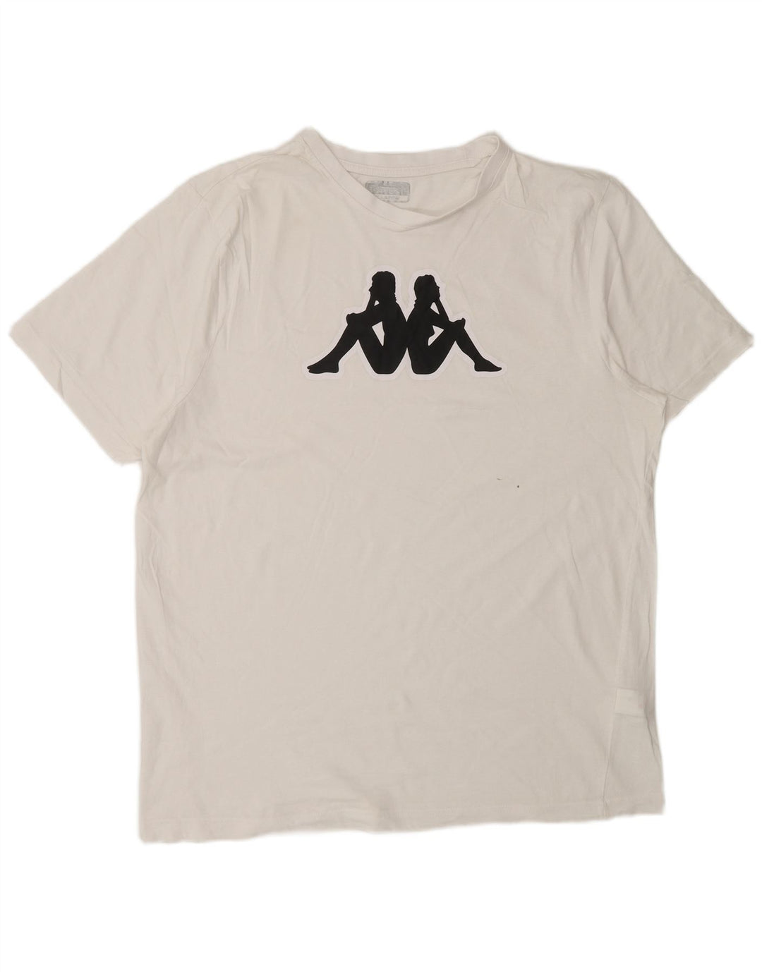 KAPPA Herre Grafisk T-Shirt Top XL Hvid Bomuld