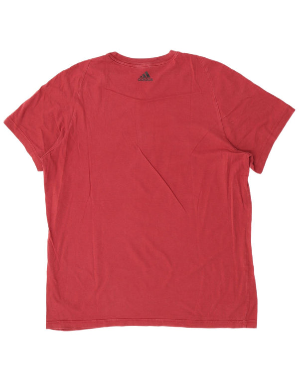 Adidas Grafisk T-Shirt Top til mænd XL Rød Bomuld