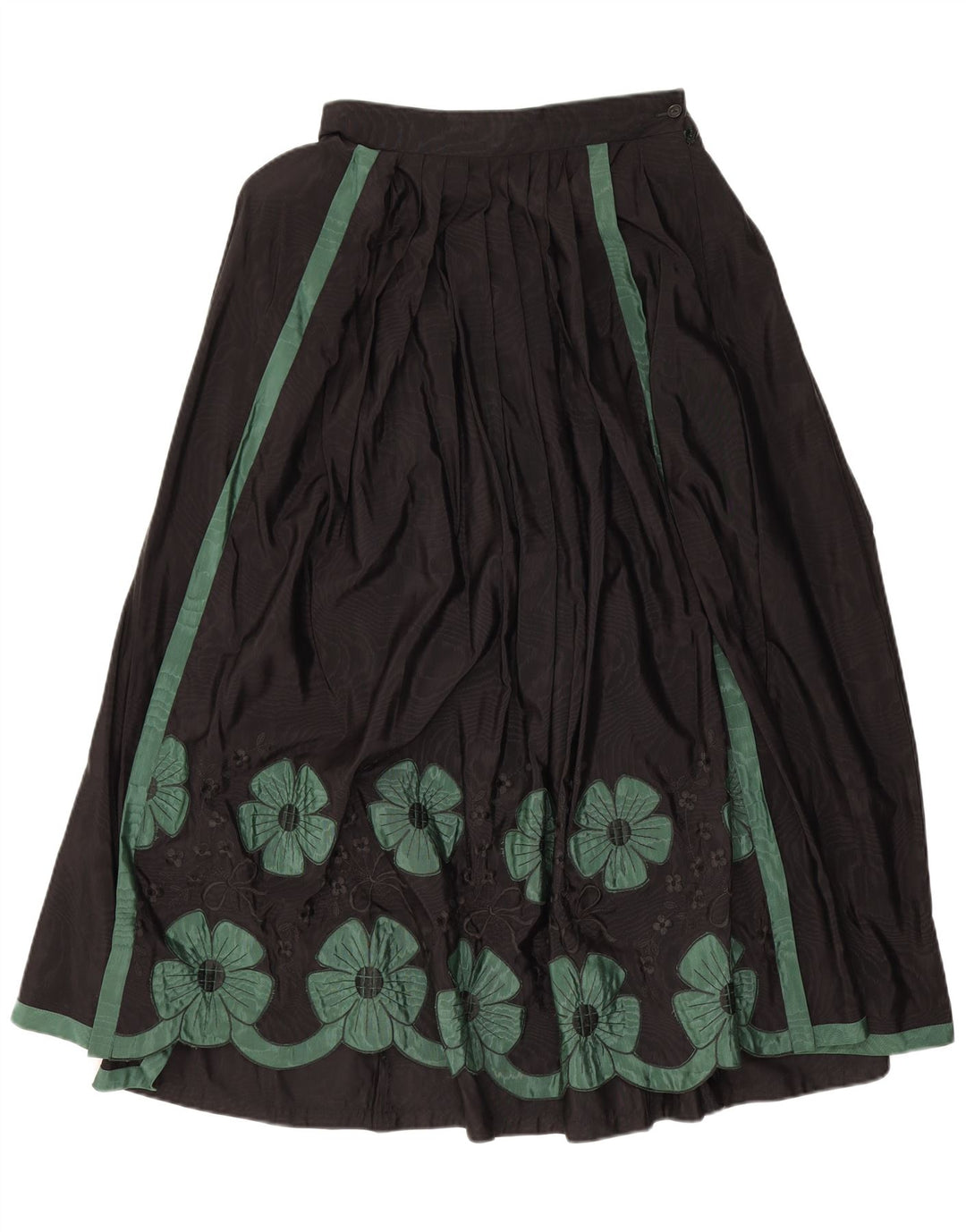Perry Womens Plisseret Flared Skirt IT 40 Small W27 Black Floral Viscose