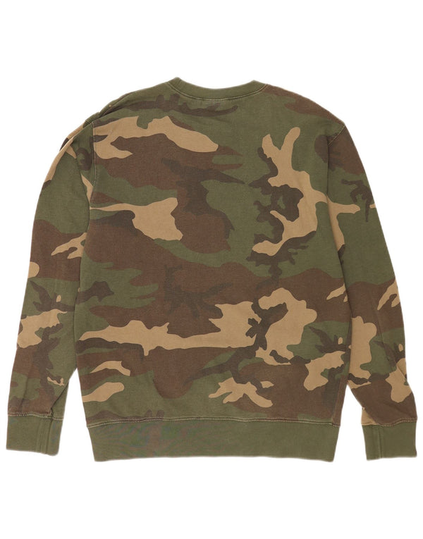 Carhartt Mens Graphic Sweatshirt Jumper Medium Khaki Camouflage Cotton