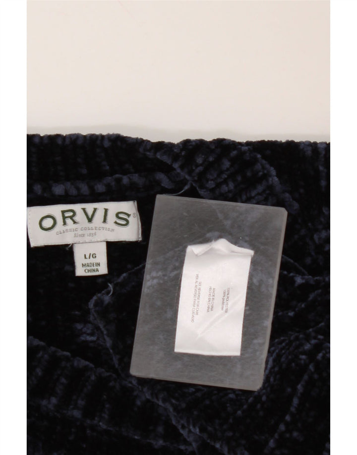 ORVIS Dame sweater med rund hals DK 16 Stor marineblå polyester