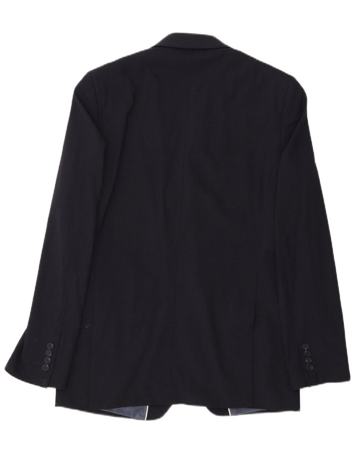 Marks & Spencer Herre 2-knaps blazerjakke UK 40 Large Navy Blue Check
