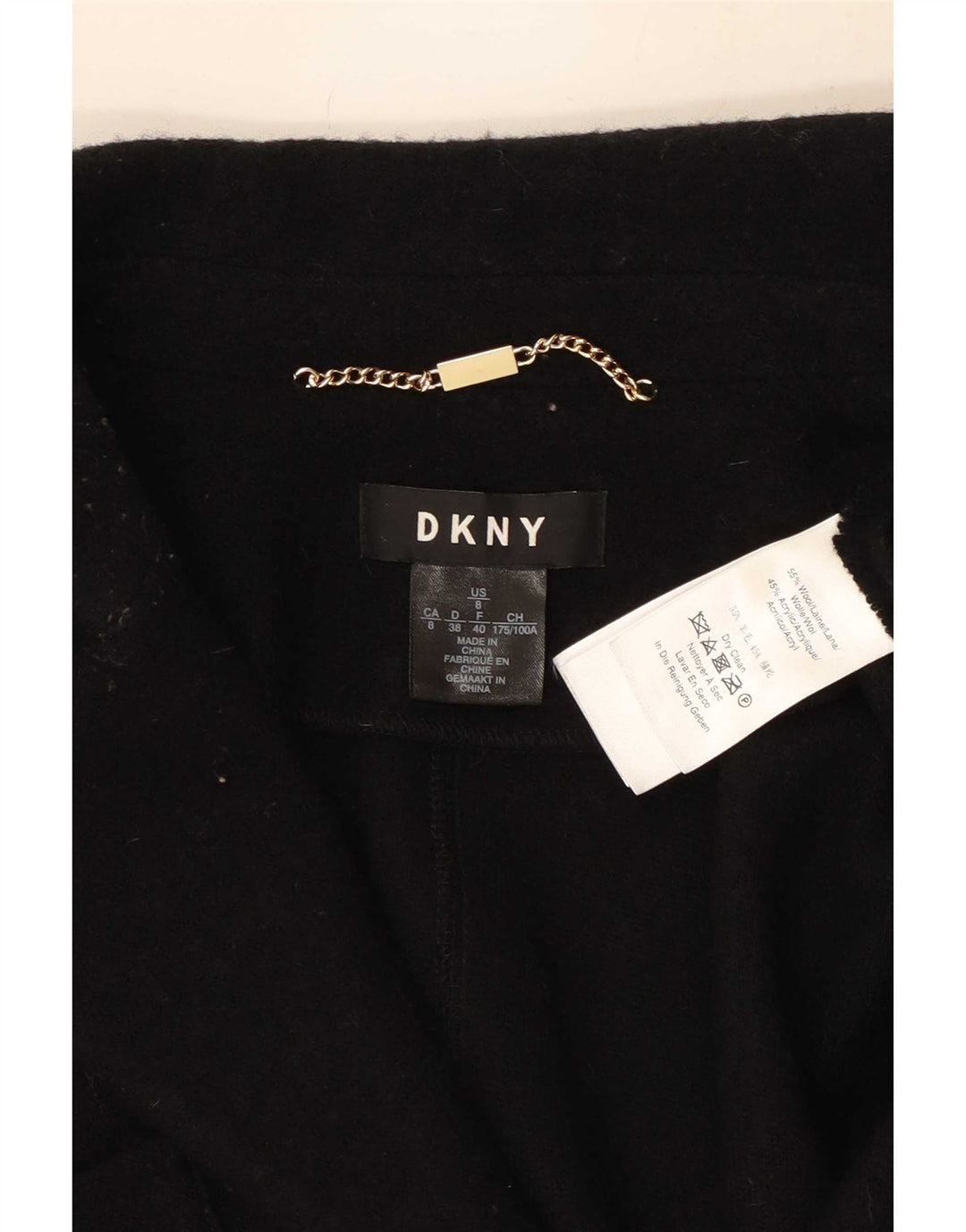 Dkny Dame Overfrakke US 8 Medium Sort Uld