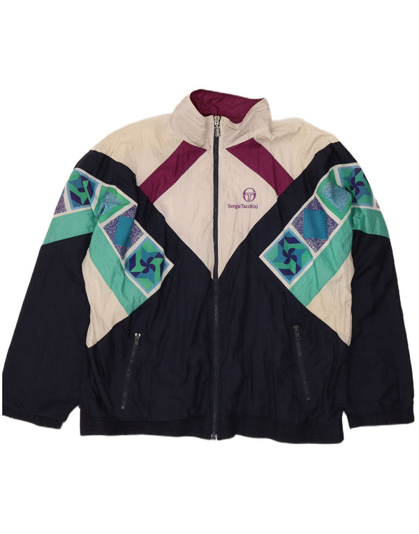 Sergio Tacchini Herre træningsdragt Topjakke IT 52 Stor Marineblå Geometrisk
