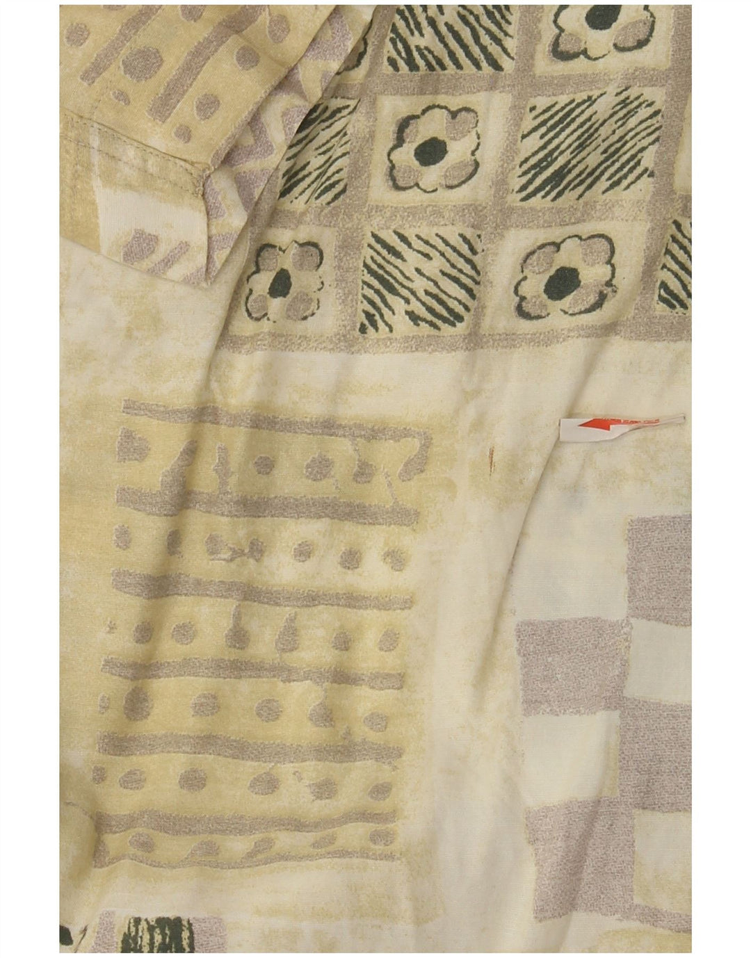 Rodrigo Kortærmet Herreskjorte Størrelse 40 15 1/2 Medium Khaki Patchwork