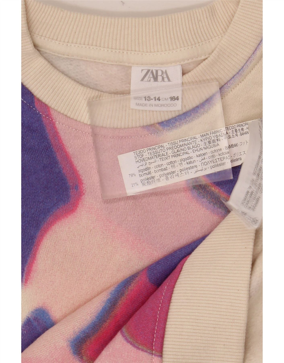 ZARA Sweatshirt Jumper til piger 13-14 år Hvid Colourblock