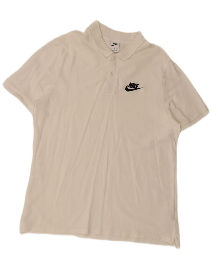 Nike herre poloshirt XL hvid bomuld