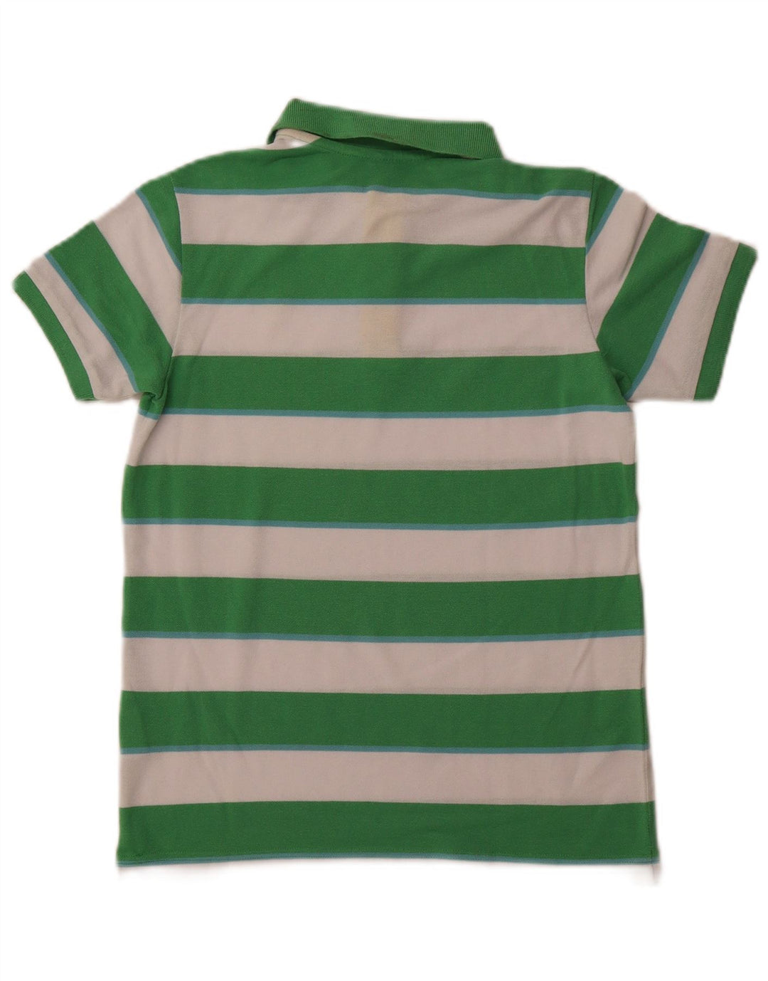 BENETTON drenge poloshirt 10-11 år XL Grøn stribet polyester