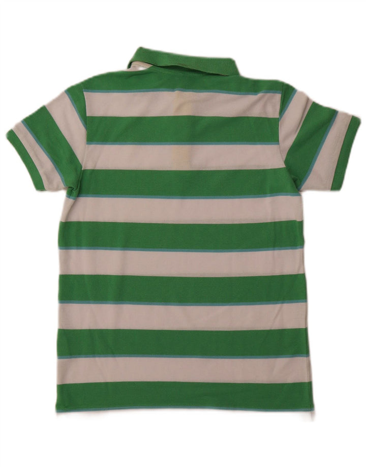 BENETTON drenge poloshirt 10-11 år XL Grøn stribet polyester