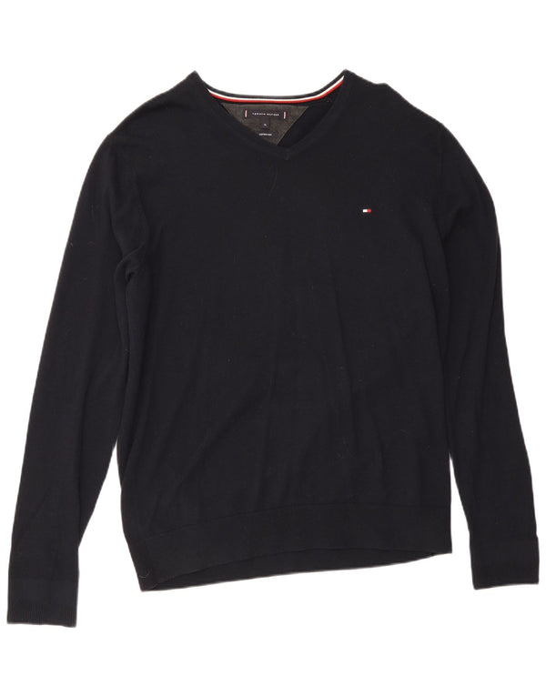 Tommy Hilfiger Herre V-hals sweater XL Marineblå Bomuld