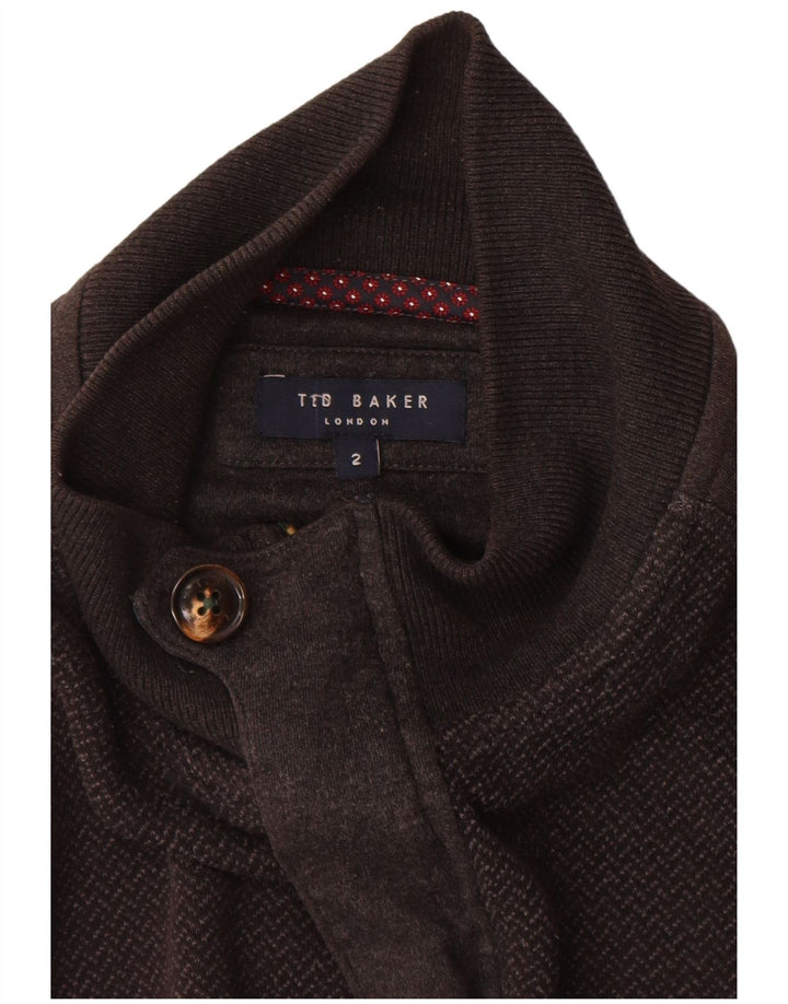 Ted Baker Herre Cardigan Sweater Størrelse 2 Lille Grå