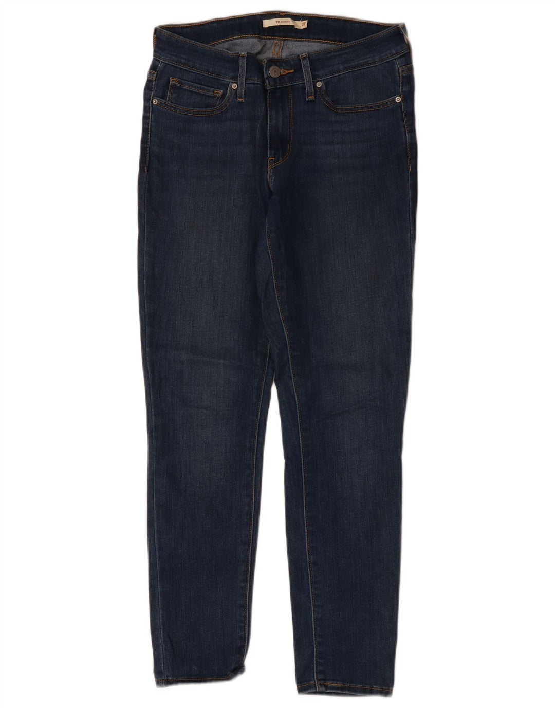LEVI'S Dame 711 Skinny Jeans W27 L28 Marineblå Bomuld
