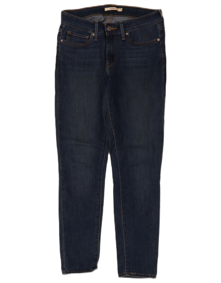 LEVI'S Dame 711 Skinny Jeans W27 L28 Marineblå Bomuld