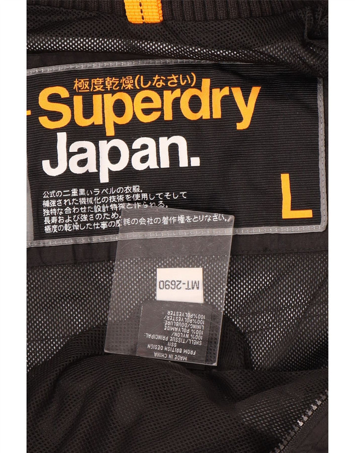 SUPERDRY Regnjakke til kvinder UK 16 Stor sort nylon
