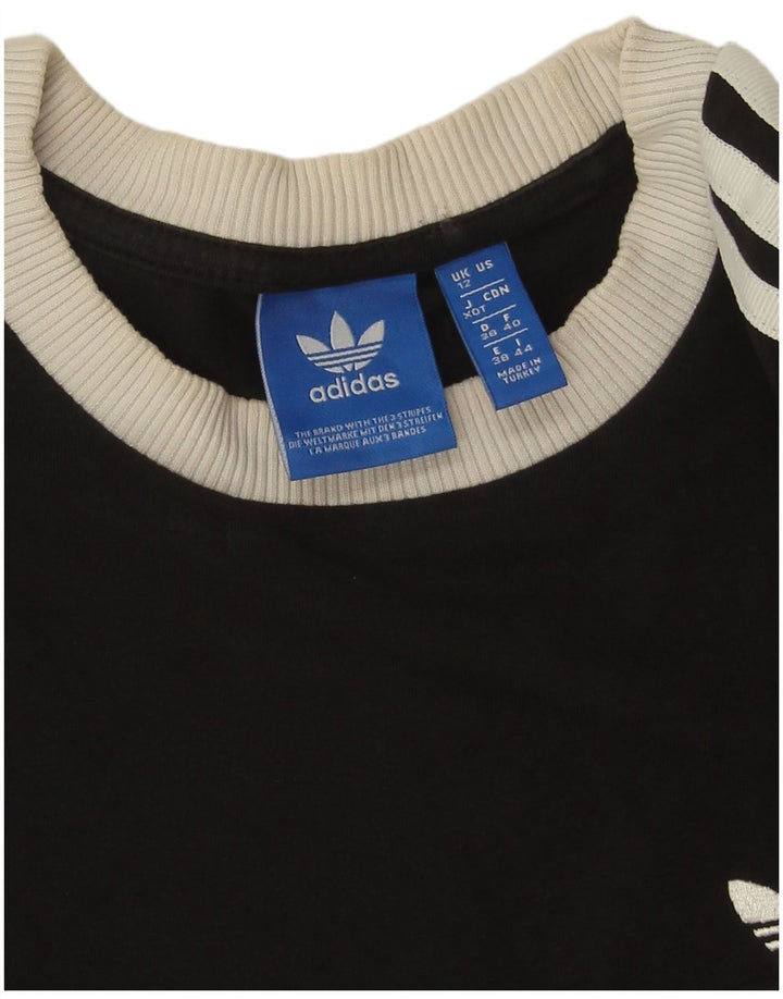 Adidas Dame Top Langærmet UK 12 Medium Sort Bomuld