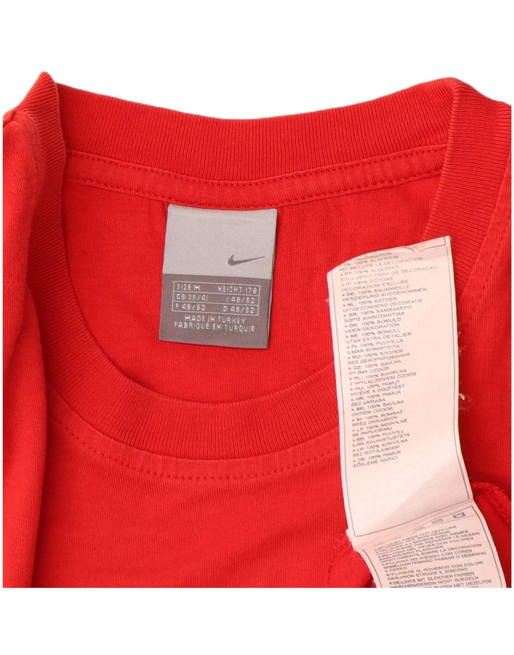 Nike Herre grafisk T-shirt Top UK 39/41 Medium Rød Bomuld