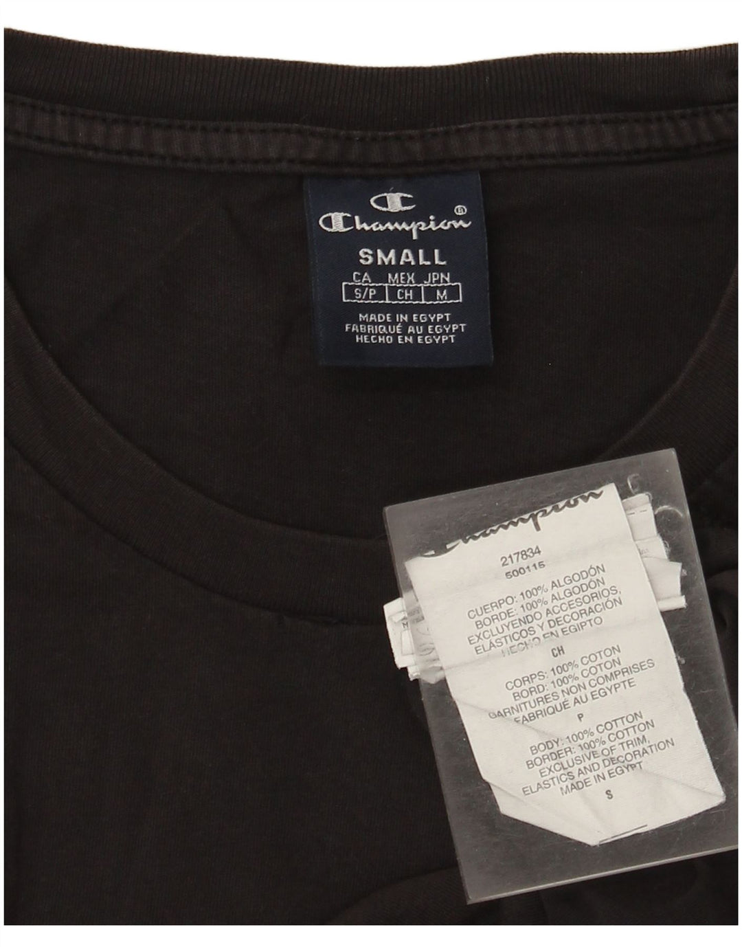 Champion Herre grafisk T-shirt top lille sort bomuld