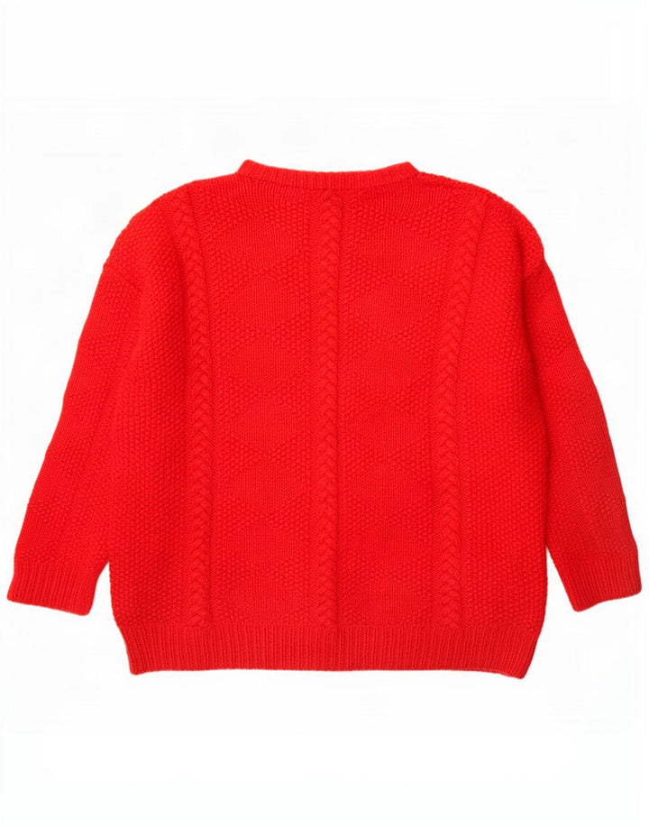 Vintage dame sweater med rund hals DK 16 stor rød