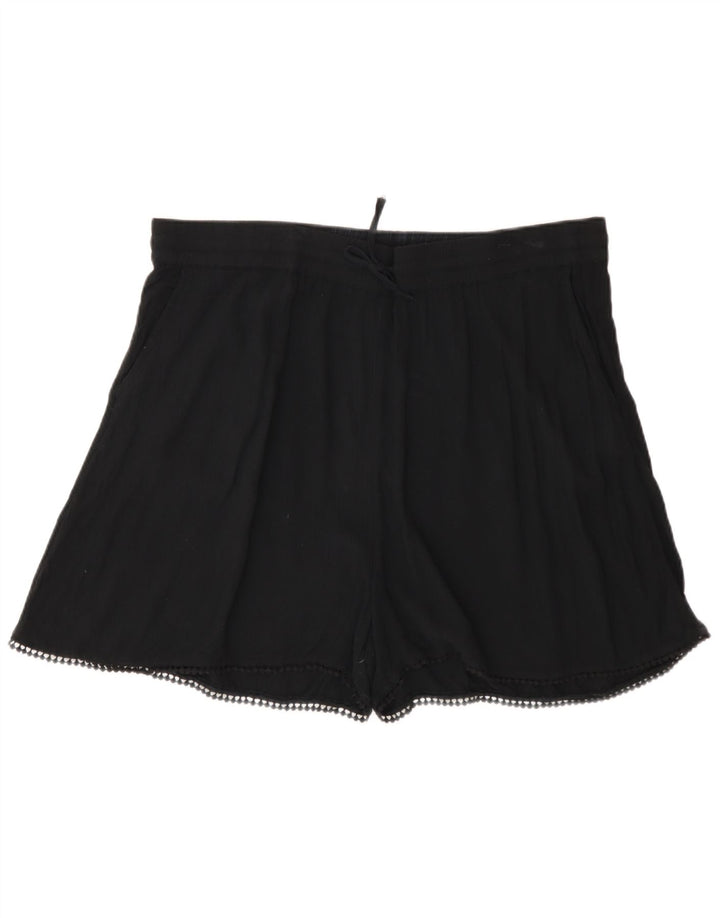 Marks & Spencer Kvinder Casual Shorts UK 16 Large W38 Black Viscose