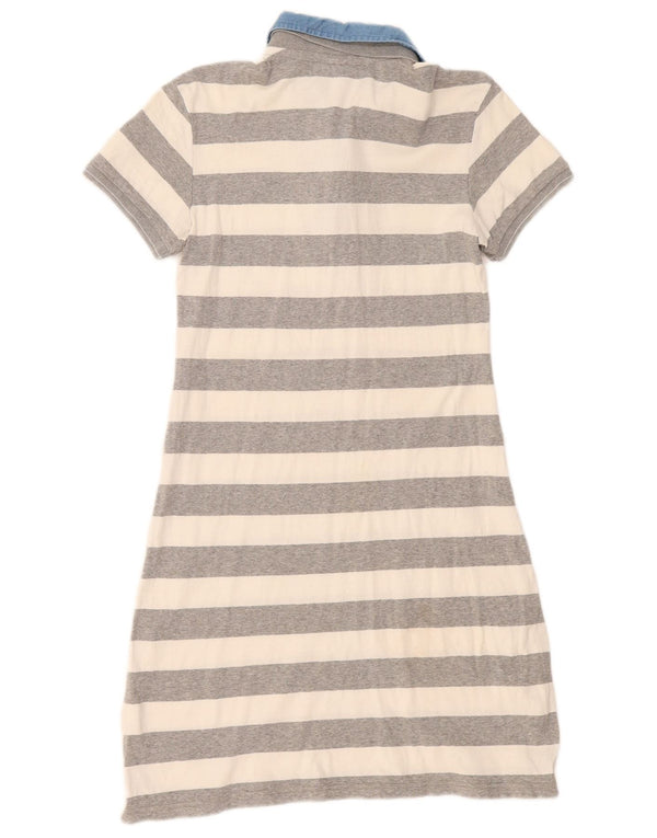 Champion Womens Heritage Fit Polo Dress UK 14 Large Gråstribet