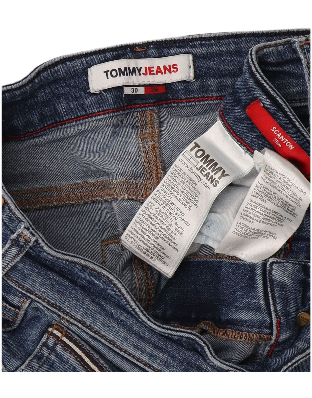 Tommy Hilfiger Dame Scanton Slim Jeans W30 L30 Blå Bomuld