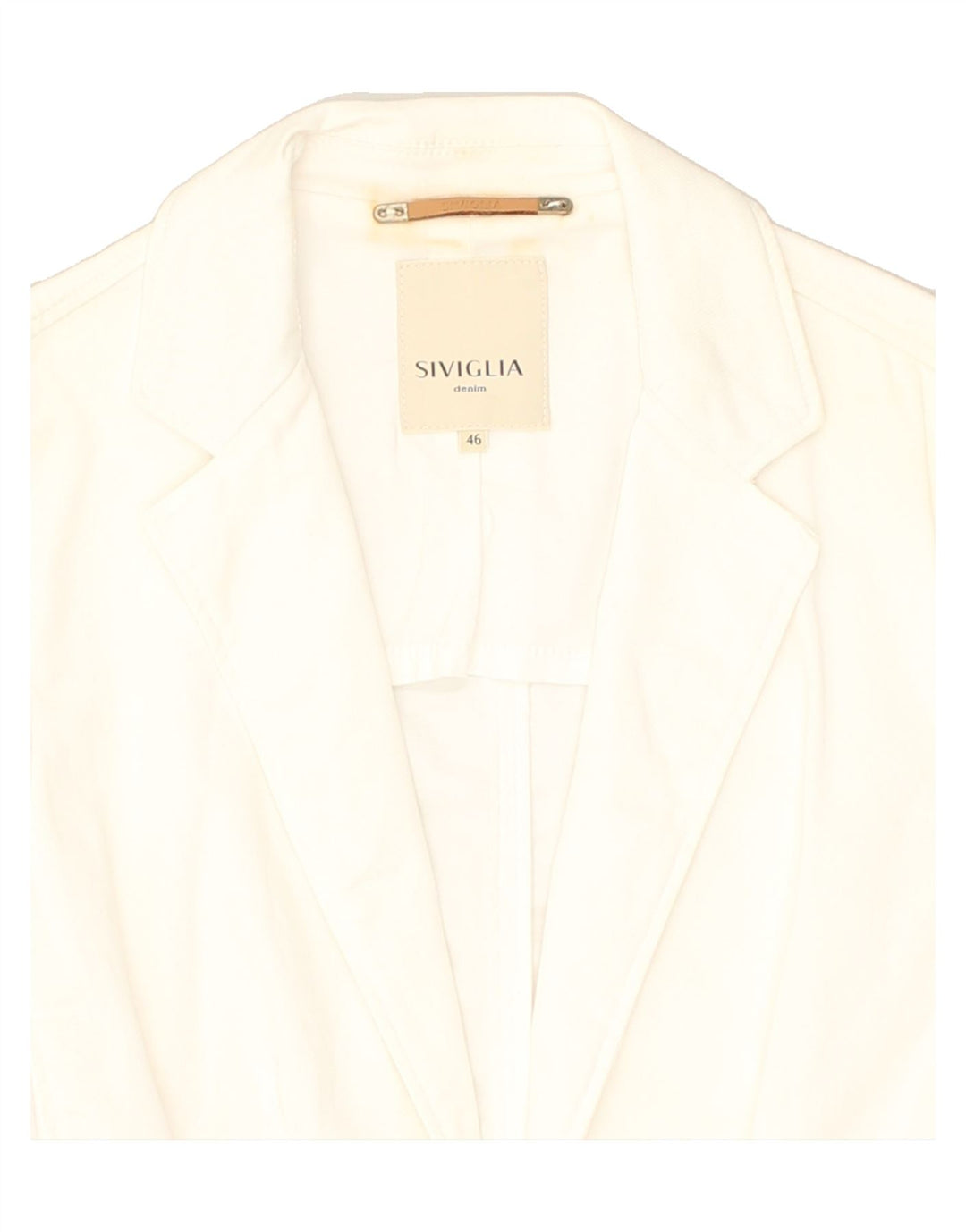SIVIGLIA Womens 1 Button Blazer Jacket IT 46 Large White Cotton | Vintage SIVIGLIA | Thrift | Second-Hand SIVIGLIA | Used Clothing | Messina Hembry 