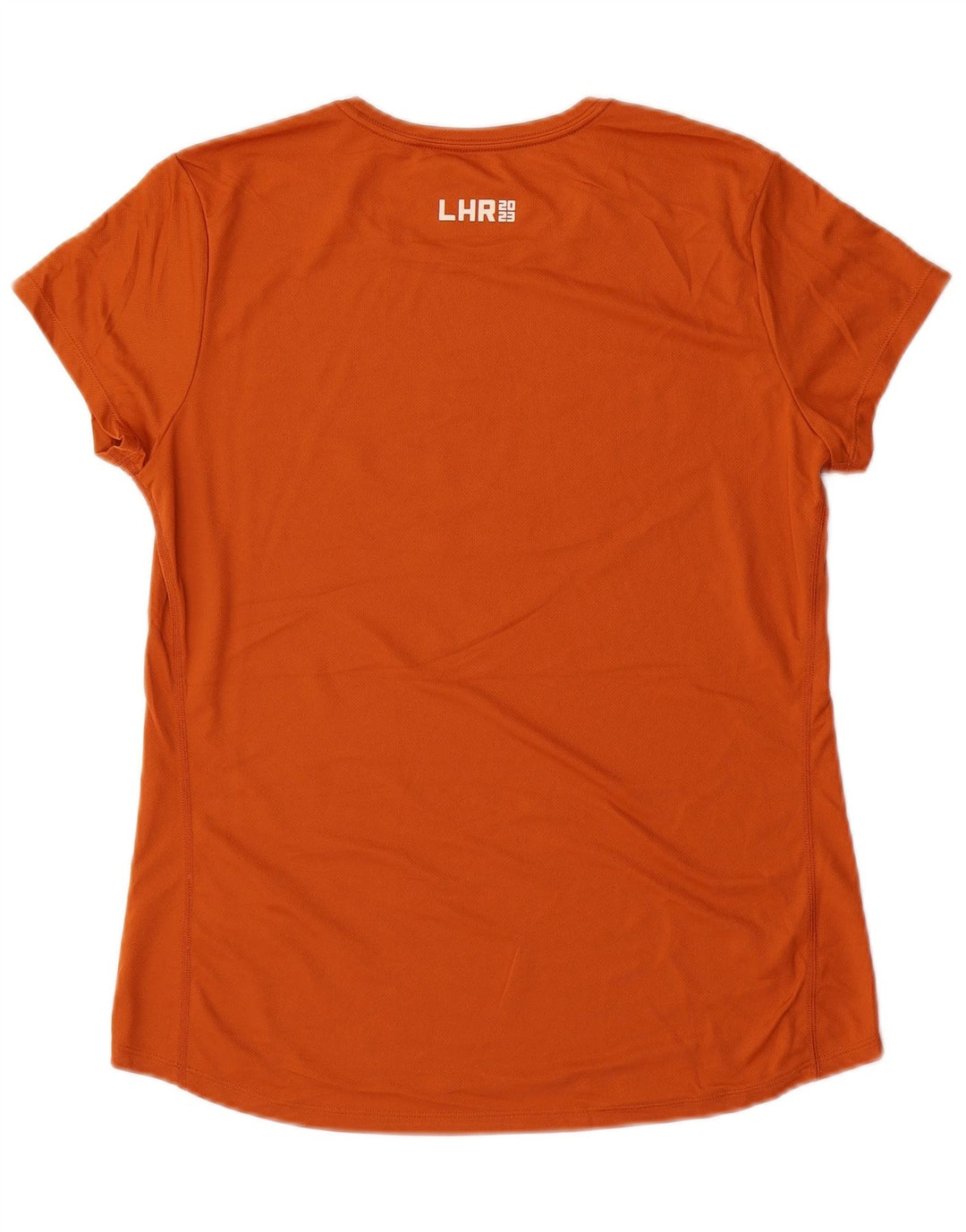 NIKE Grafisk T-Shirt Top UK 14 Stor Orange Polyester