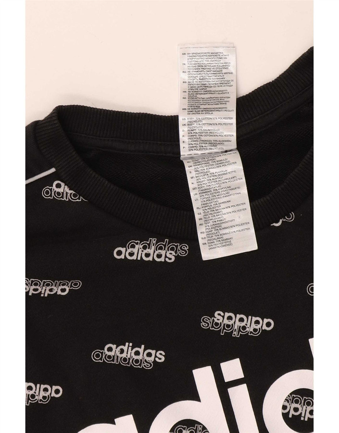 Adidas grafisk sweatshirt til mænd, stor sort bomuld