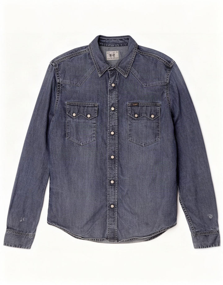 Lee Denimskjorte til mænd Medium blå bomuld