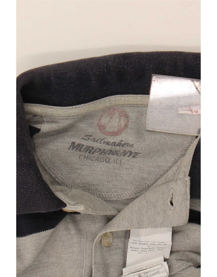 Murphy & Nye Herre Sailmakers Polo Shirt Medium Grå Stribet Bomuld